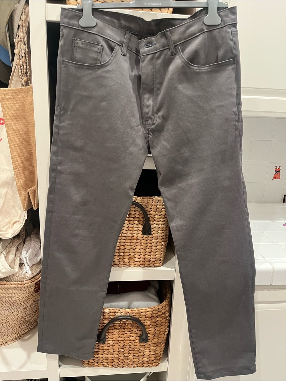 Delta Men's Straight Jeans in Charcoal Gray